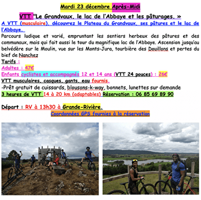 Rando balade VTT - Le Grandvaux, lac de l'abbaye et pâturages