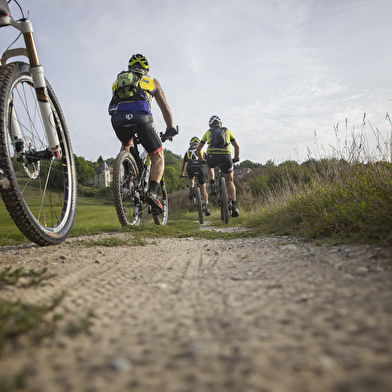 Parcours VTT rouge N°40 - Boucle de Sur-Lyand - Espace FFC Ain Forestière