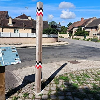 Ligne de démarcation - ancien poste de contrôle allemand - Poteau/Pupitre - GRANGES