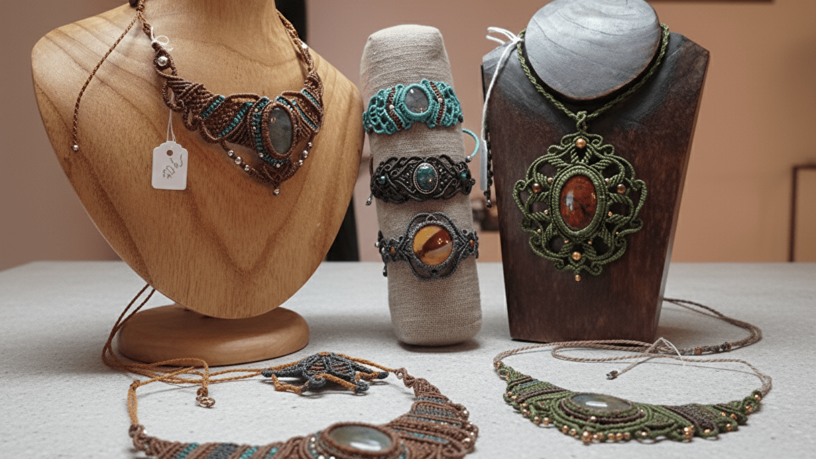 Les Bijoux en micromacramés de Dominique