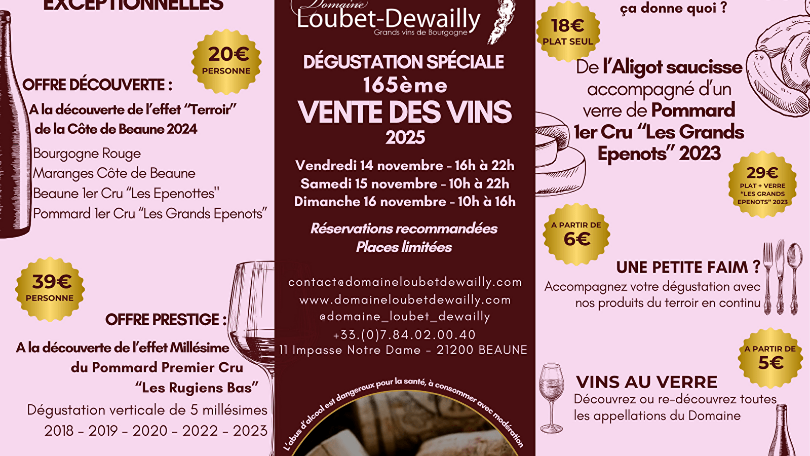 Domaine Loubet-Dewailly - Vente des Vins 2025 : Dégustation Horizontale 'Découverte' : Pinot noir de la Côte de Beaune 2024
