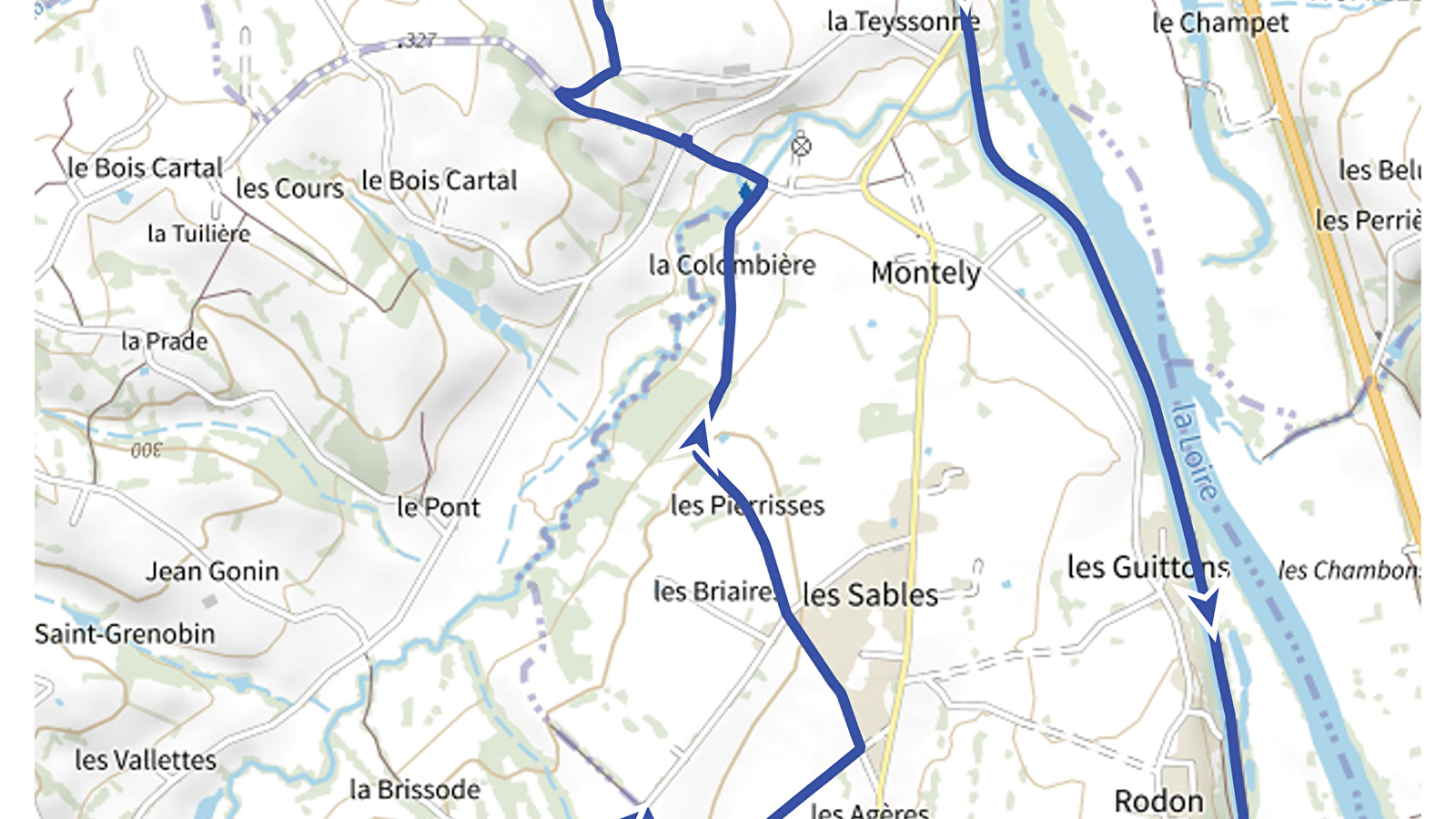 Itinéraire VTT : circuit 3 bleu, base Briennon
