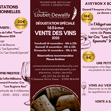 Domaine Loubet-Dewailly - Vente des Vins 2025: Aligot Saucisse & Pommard 1er cru les Grands Epenots 2023