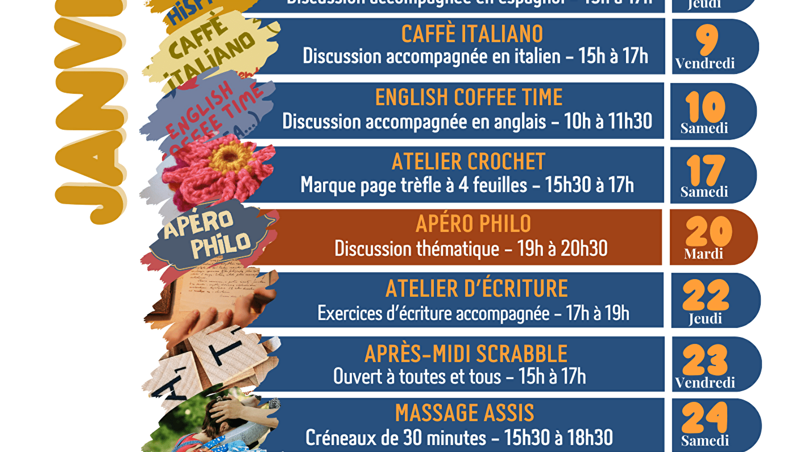 Animations de janvier au Vent dans les fleurs