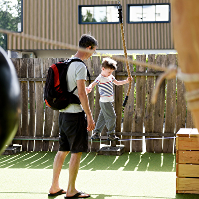 Parcours filet multi-niveaux chez Edenwall