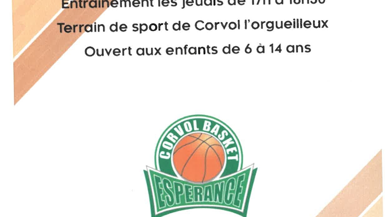 Entraînement de basket - Corvol Basket Espérance