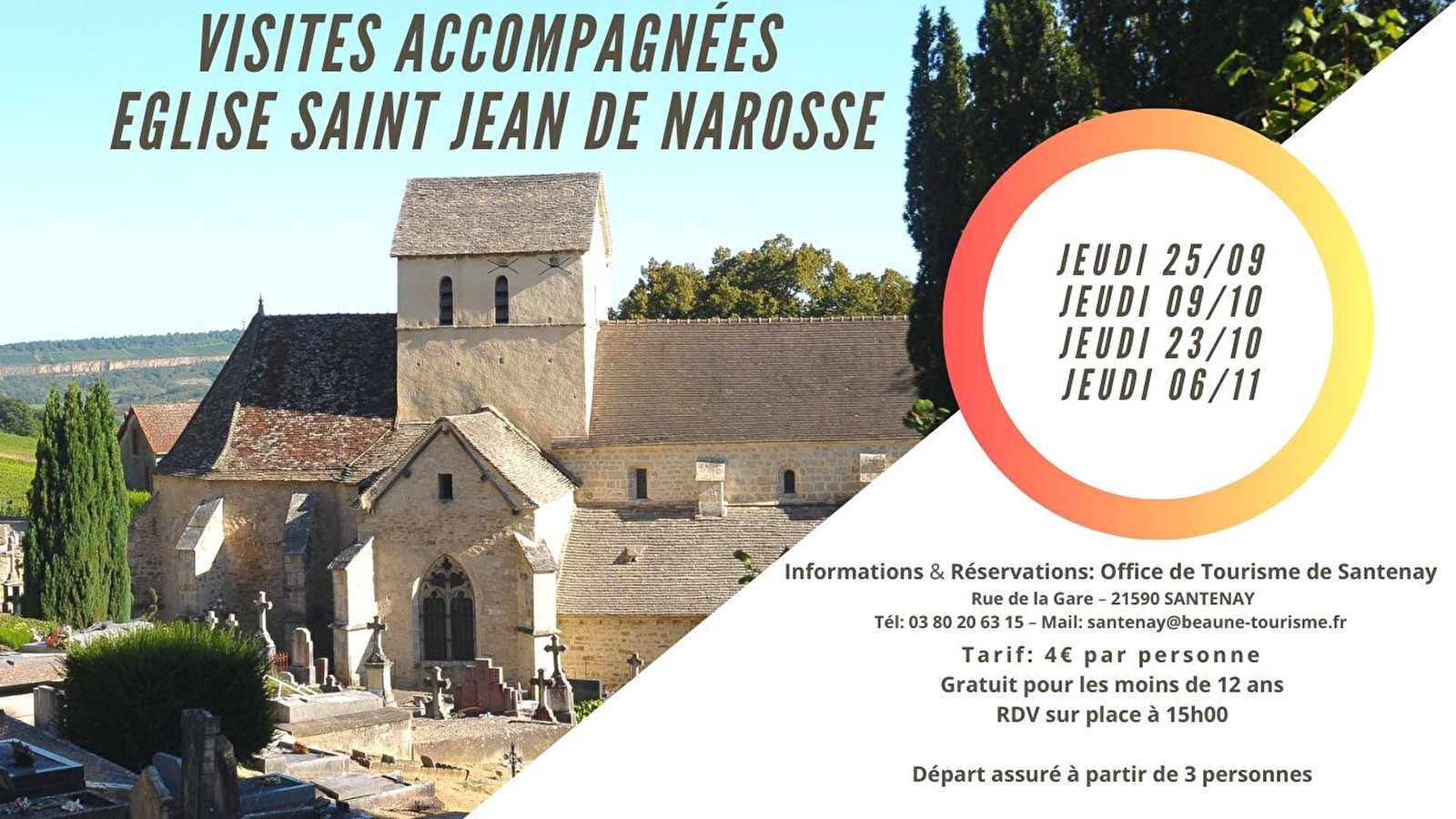 Visites accompagnées de l'Eglise Saint Jean de Narosse
